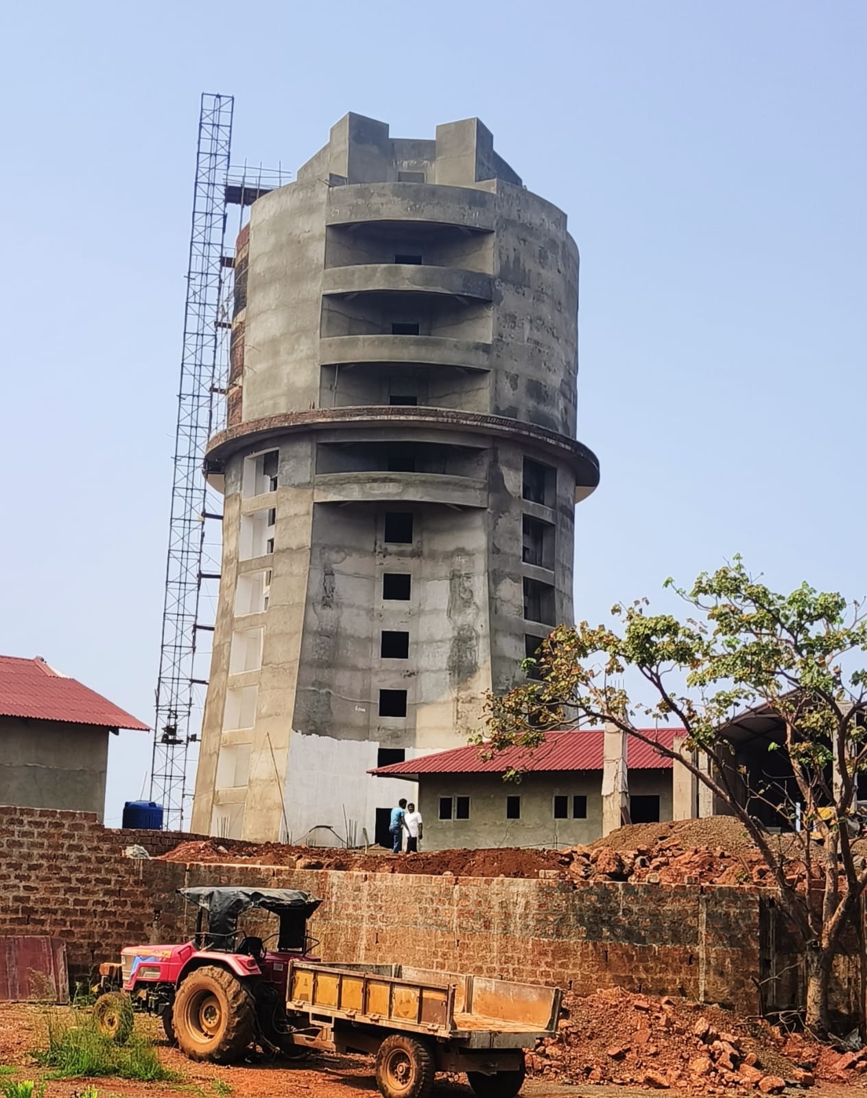 New building construction — Manas Resort base structure, Dapoli
